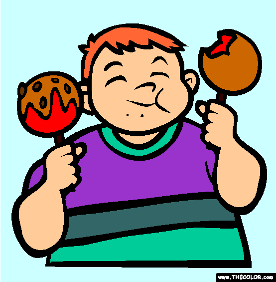 Candy Apple Coloring Page