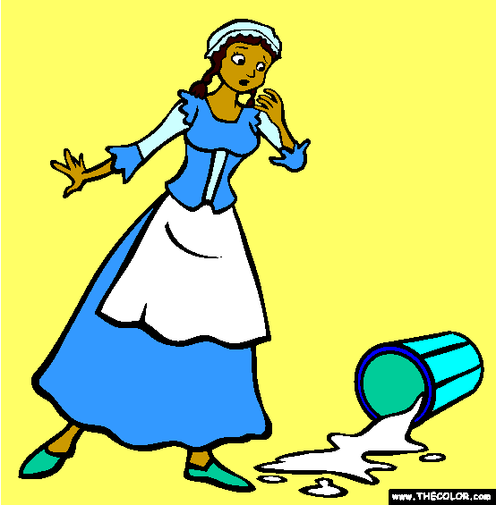 The Milkmaid And Her Pail Coloring Page