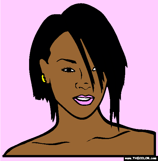 Rihanna Online Coloring Page 