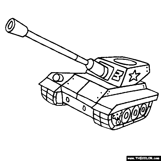 Free Heavy Armored Military Tank 2 Coloring Page