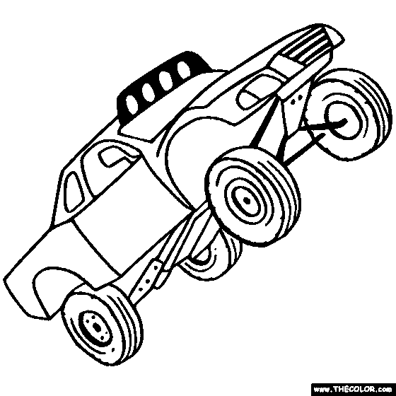 4 by 4 truck Online Coloring Page