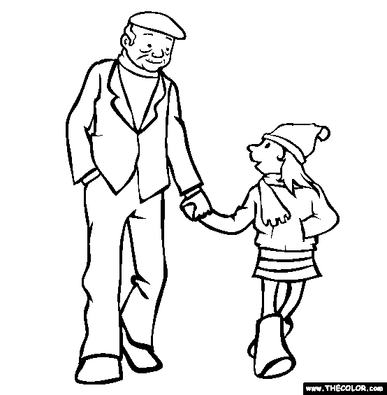 Taking A Walk Coloring Page