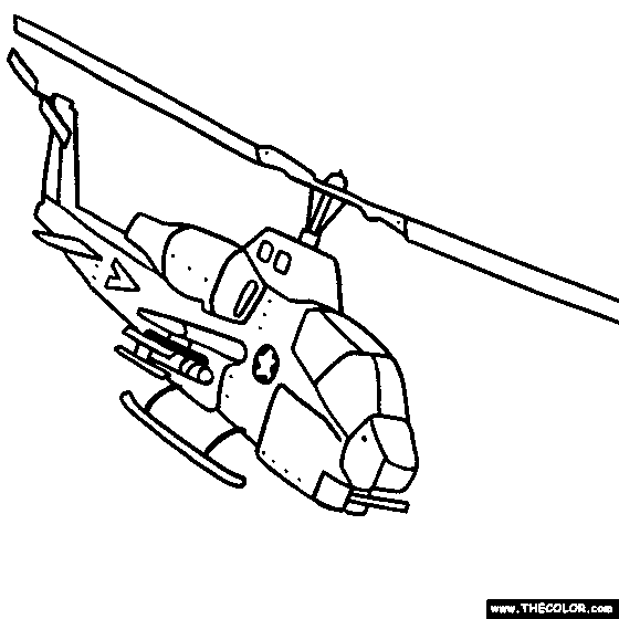 AH-1 Super Cobra Helicopter Online Coloring Page