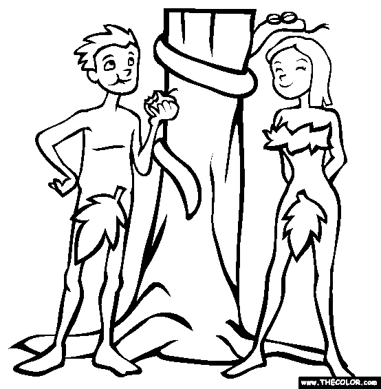 Adam and Eve Coloring Page