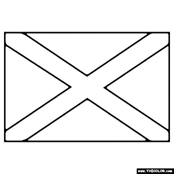 Alabama State Flag Coloring Page