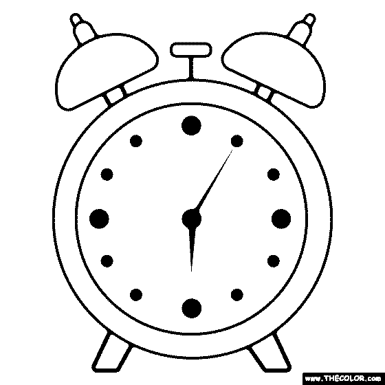 Alarm Clock Coloring Page