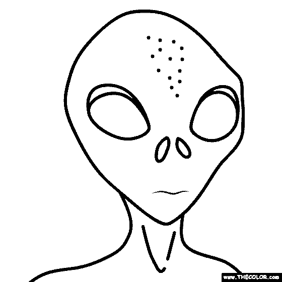 Alien Face Coloring Page