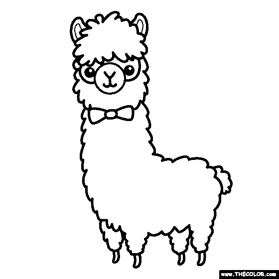 Alpaca Coloring Page