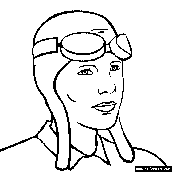 Amelia Earhart Coloring Page