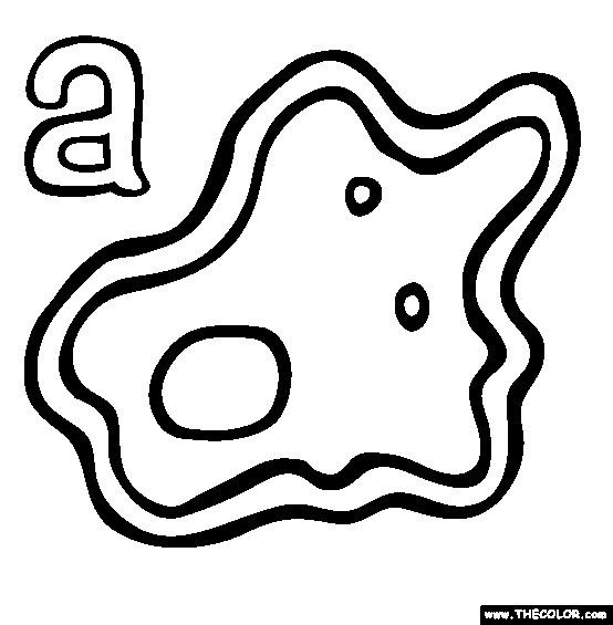 The Letter A Online Alphabet Coloring Page