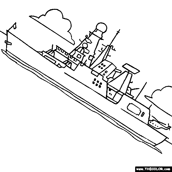 Andrea Doria Italian Navy Destroyer Ship Coloring