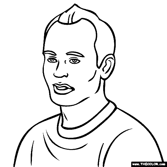 Andres Iniesta Coloring Page