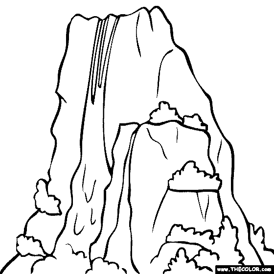 Angel Falls Venezuela Waterfall Coloring Page