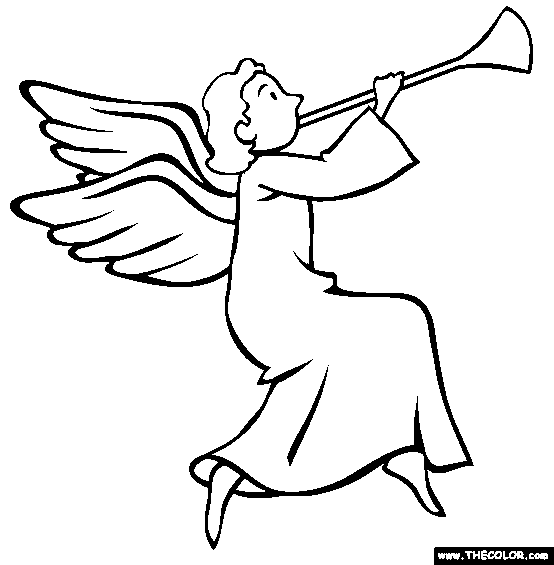 Christmas Angel Online Coloring Page