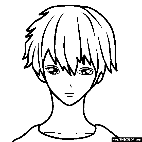 Anime Boy Coloring Page