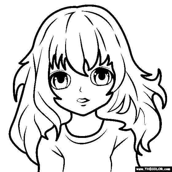 Anime Girl Coloring Page