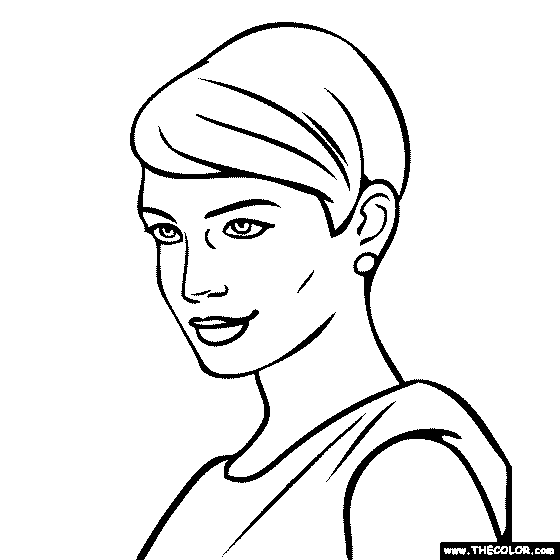 Anne Hathaway Coloring Page