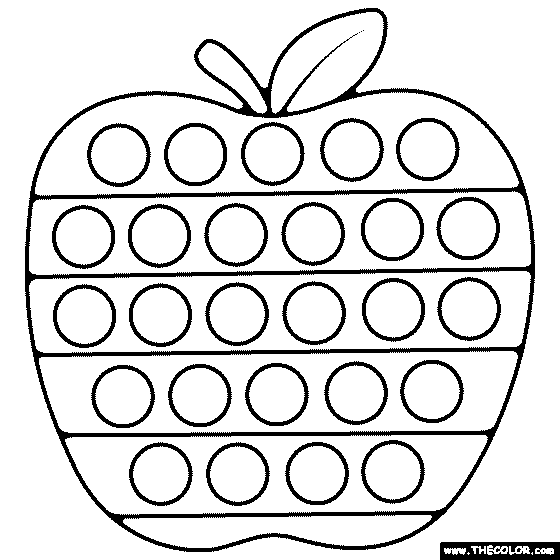 Apple Pop It Coloring Page