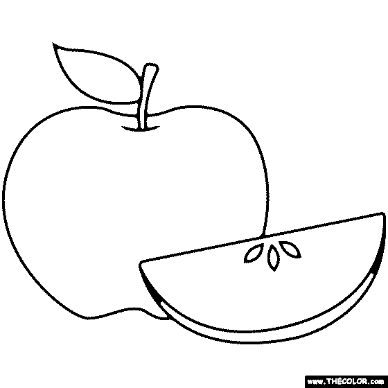 Apple Slice Coloring Page