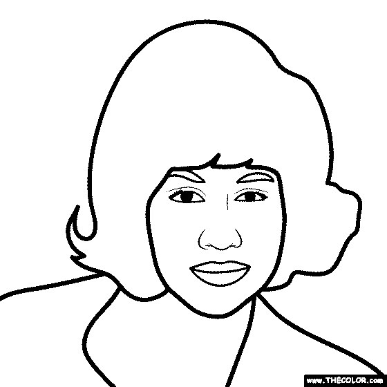 Aretha Franklin Coloring Page