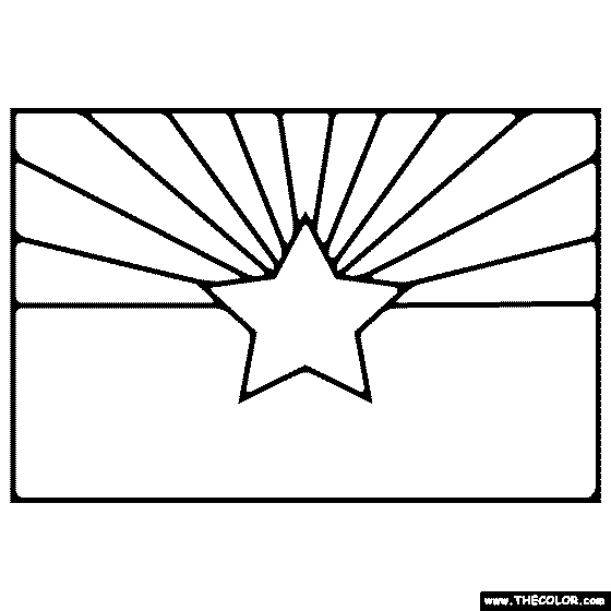 Arizona State Flag Coloring Page