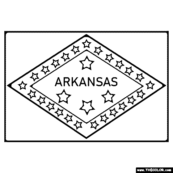 Arkansas State Flag Coloring Page