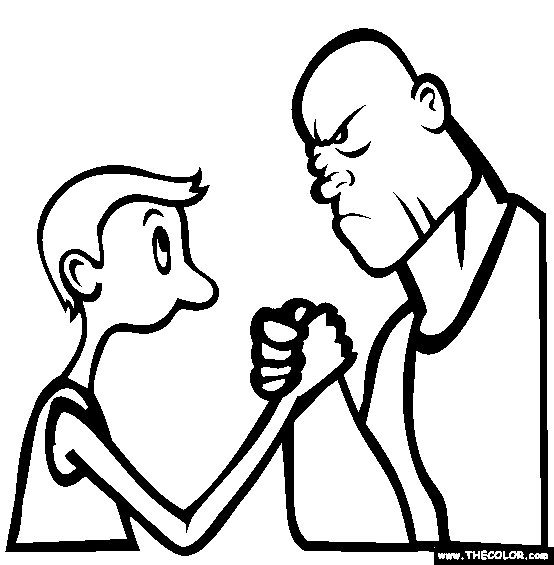 Arm Wrestling Coloring Page
