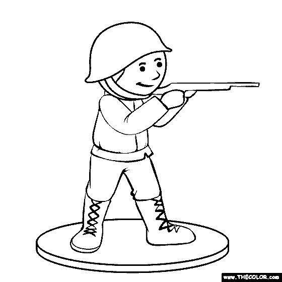 Green Army Man Toy Coloring Page