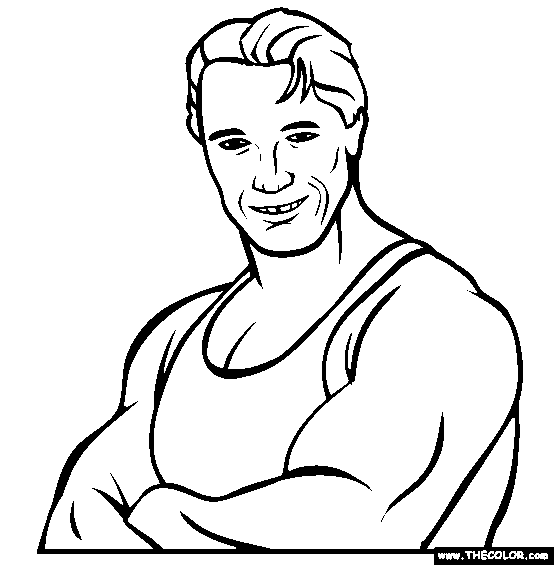 Arnold Schwarzenegger Coloring Page