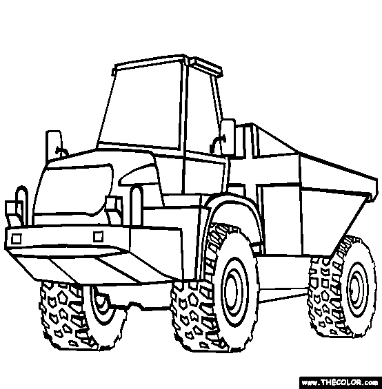 Articulated Dump Truck Coloring Page