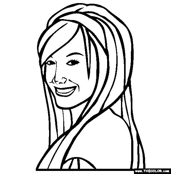 Ashley Tisdale Online Coloring Page