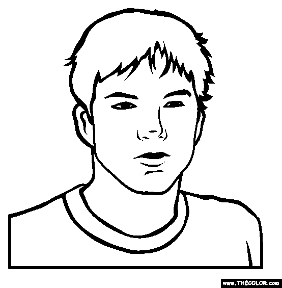 Ashton Kutcher Online Coloring Page
