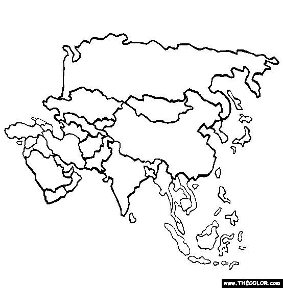 Asia Coloring Page