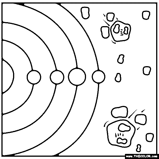 Asteroid Belt Coloring Page