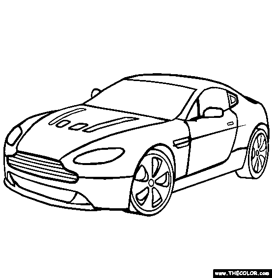 Aston Martin Vantage Online Coloring Page