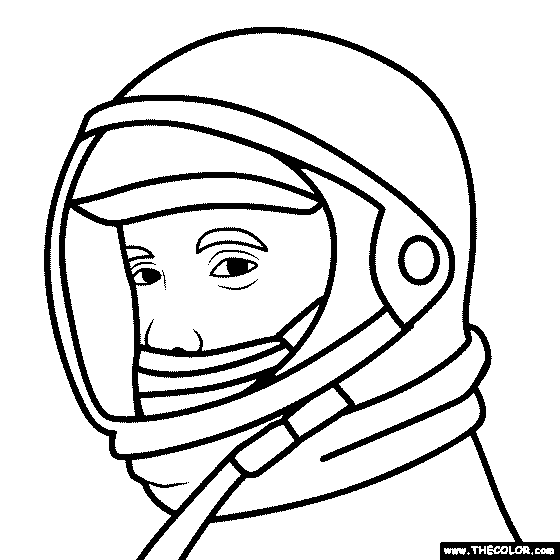 Astronaut wearing mask Coloring Page