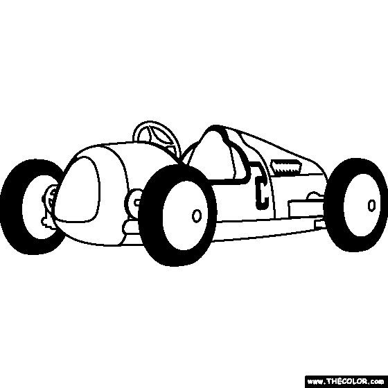 1936 Auto Union Type C Coloring Page