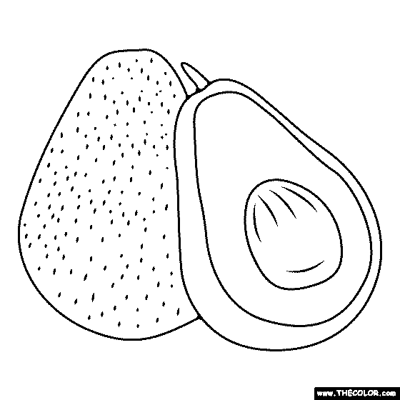 Avocado Coloring Page