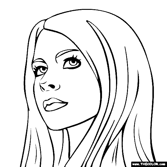 Avril Lavigne Coloring Page