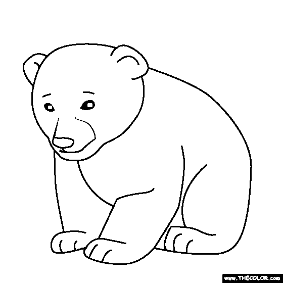 Baby Bear Coloring Page