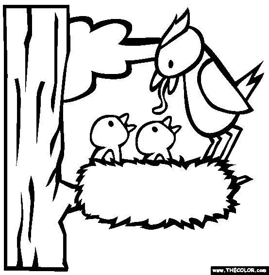 Baby Birds Coloring Page