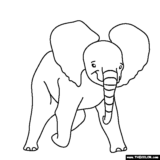 Baby Elephant Coloring Page