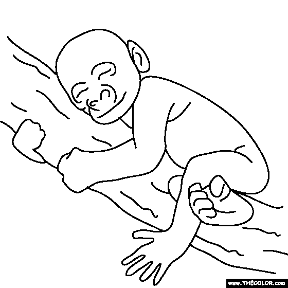 Baby Gorilla Coloring Page