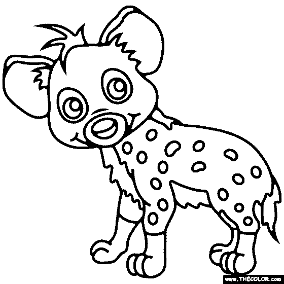 Baby Hyena Coloring Page
