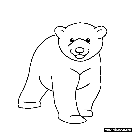 Baby Polar Bear Coloring Page