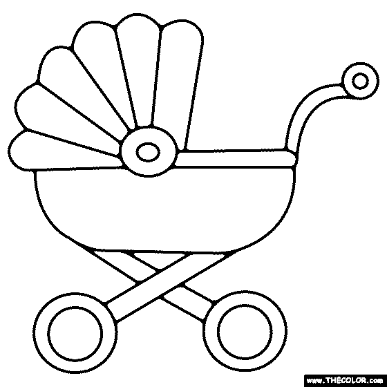 Baby Stroller Coloring Page