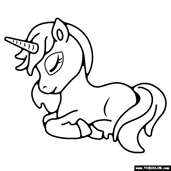 Baby Unicorn Coloring Page