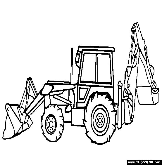 Backhoe Loader Coloring Page