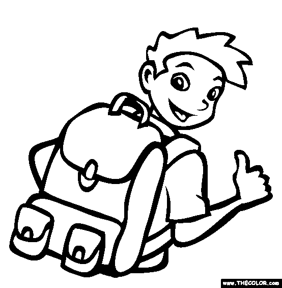 Backpack Coloring Page