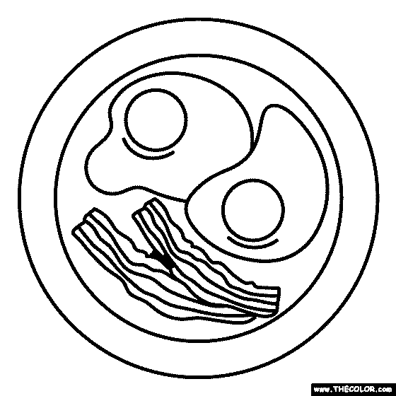 Bacon and Eggs Coloring Page